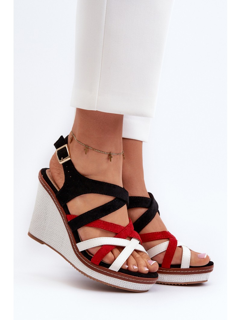 Wedge Sandals With Straps navy blue Ellen