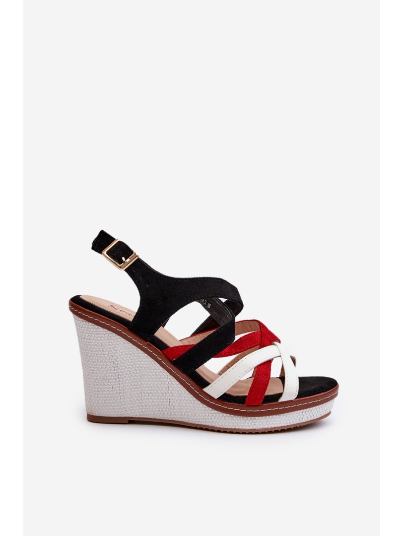 Wedge Sandals With Straps navy blue Ellen