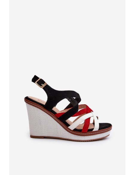 Wedge Sandals With Straps navy blue Ellen