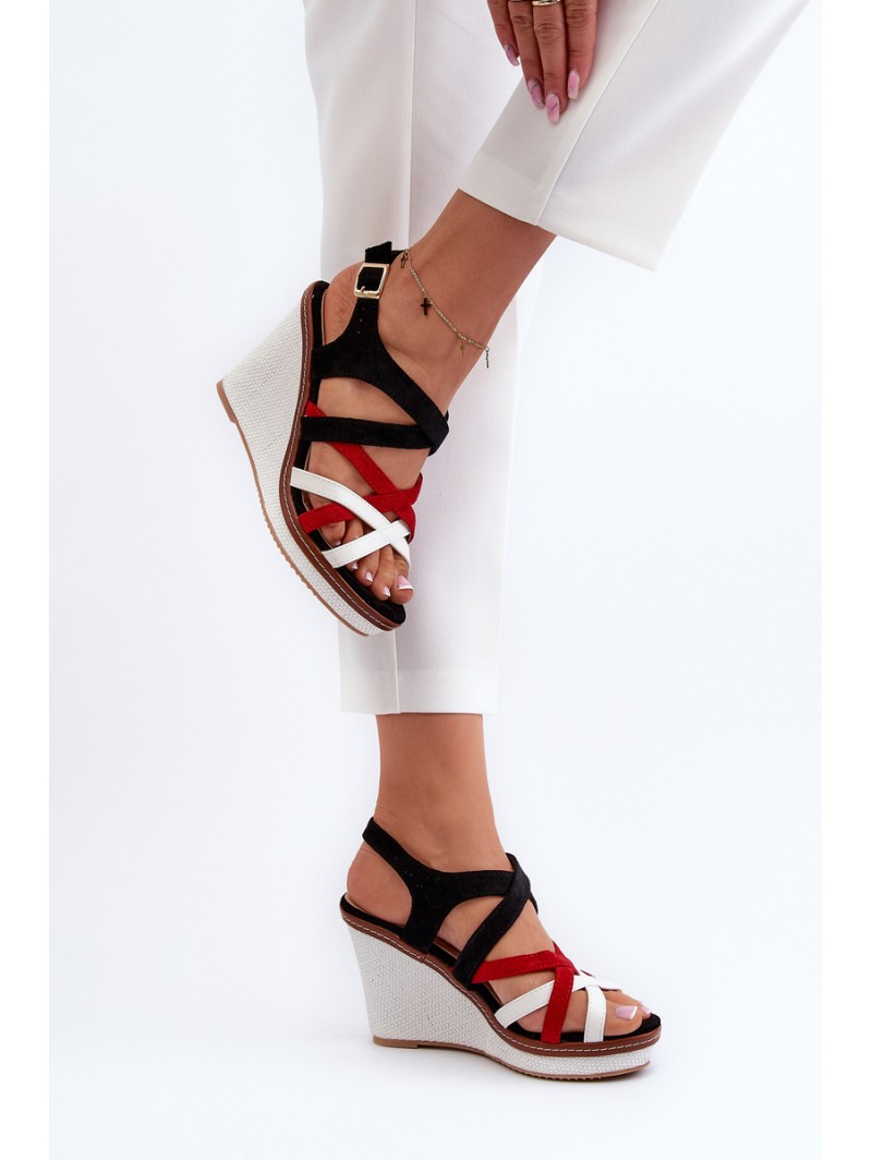 Wedge Sandals With Straps navy blue Ellen