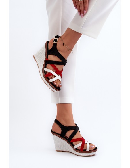 Wedge Sandals With Straps navy blue Ellen