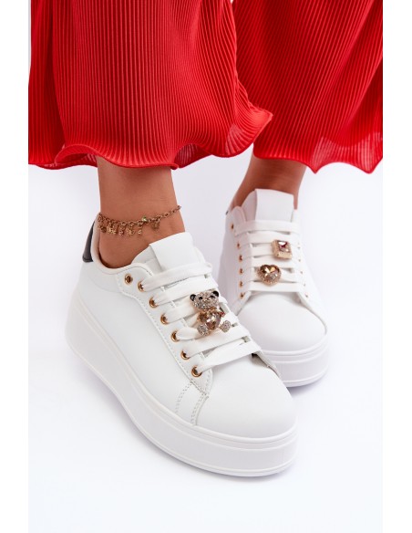 Women's platform sneakers with white embellishments Herbisa
