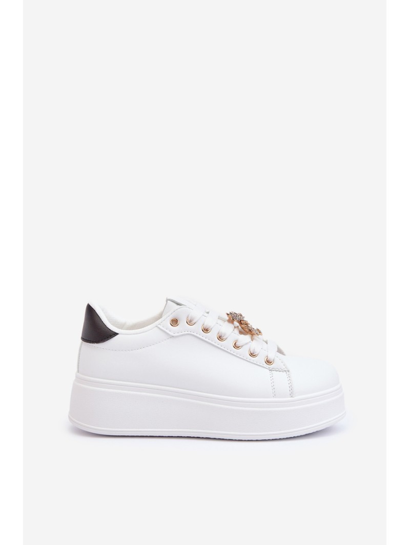 Women's platform sneakers with white embellishments Herbisa