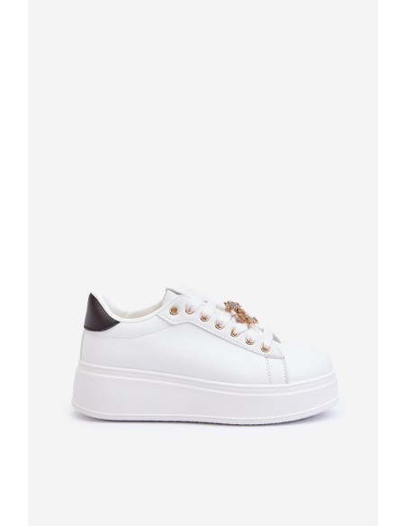 Women's platform sneakers with white embellishments Herbisa