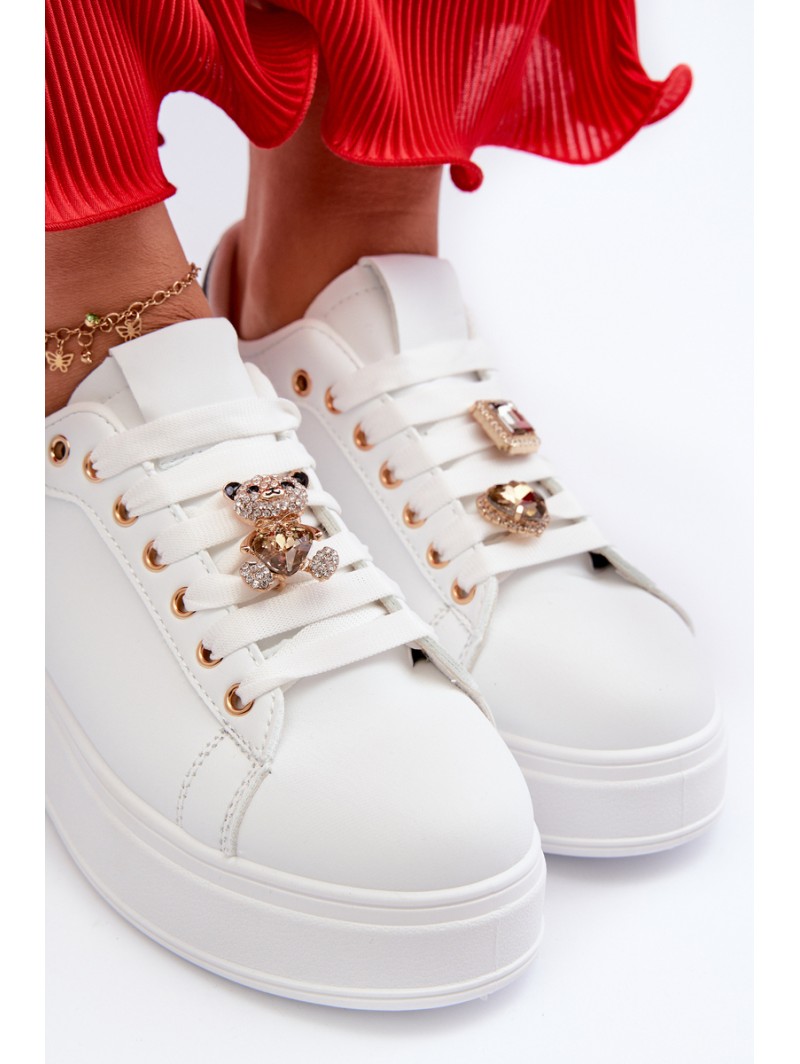Women's platform sneakers with white embellishments Herbisa