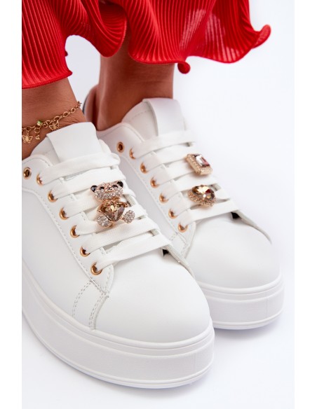 Women's platform sneakers with white embellishments Herbisa