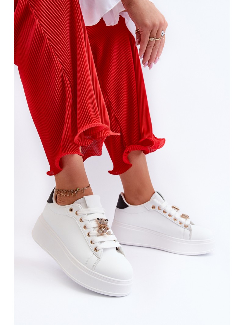 Women's platform sneakers with white embellishments Herbisa