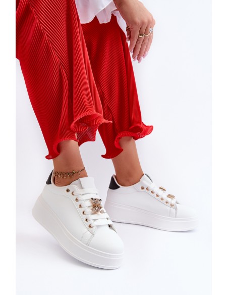Women's platform sneakers with white embellishments Herbisa