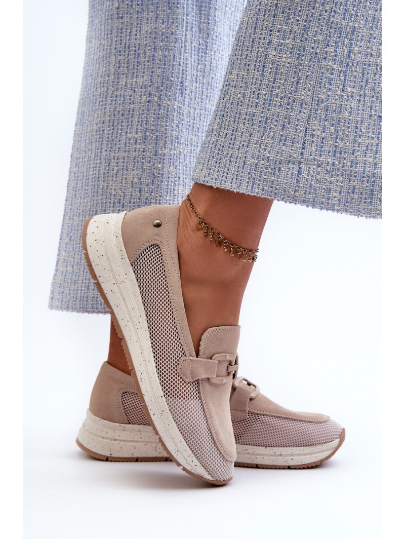 Women's Suede Moccasins D&A TW210 Beige