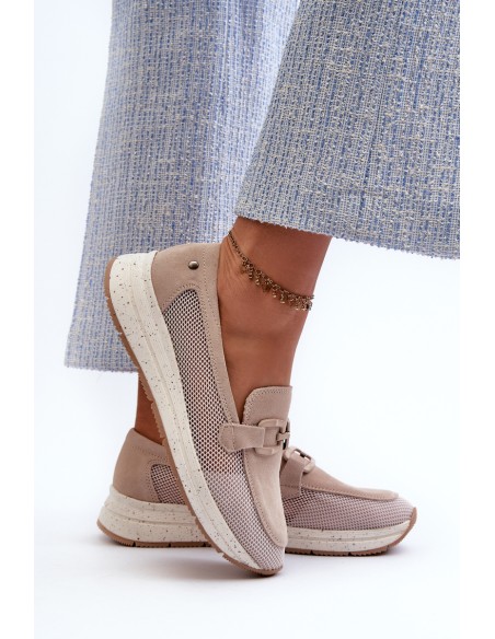 Women's Suede Moccasins D&A TW210 Beige