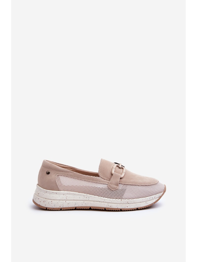 Women's Suede Moccasins D&A TW210 Beige