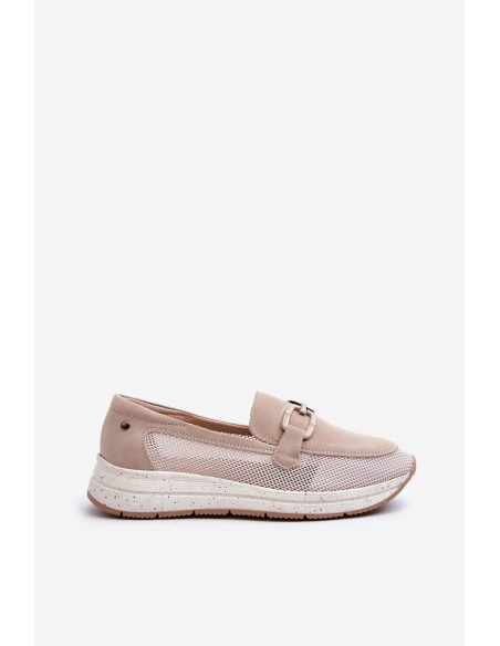Women's Suede Moccasins D&A TW210 Beige
