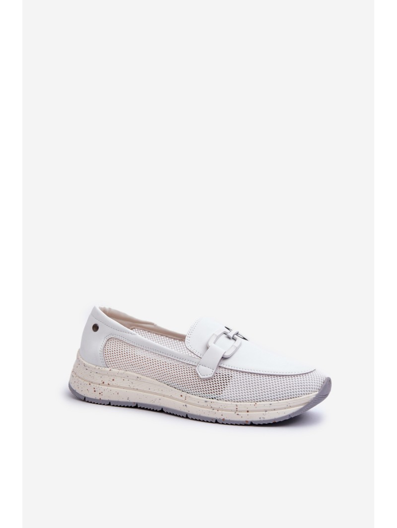 Women's Leather Moccasins D&A TW210 White