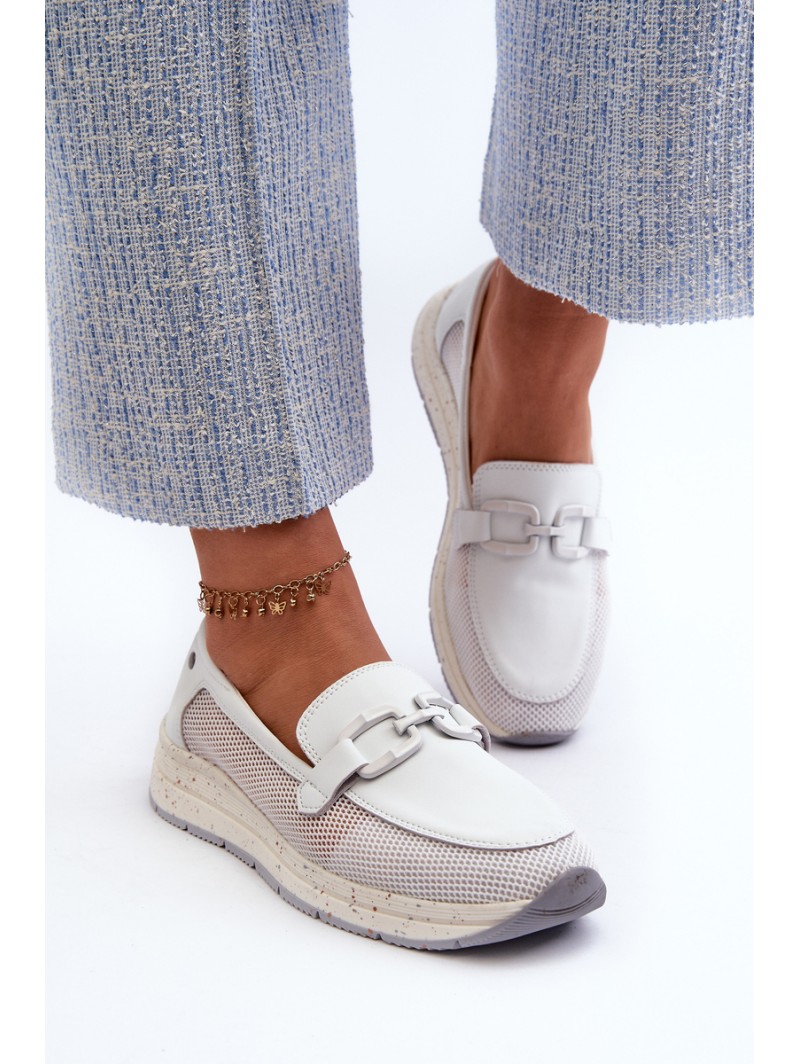 Women's Leather Moccasins D&A TW210 White