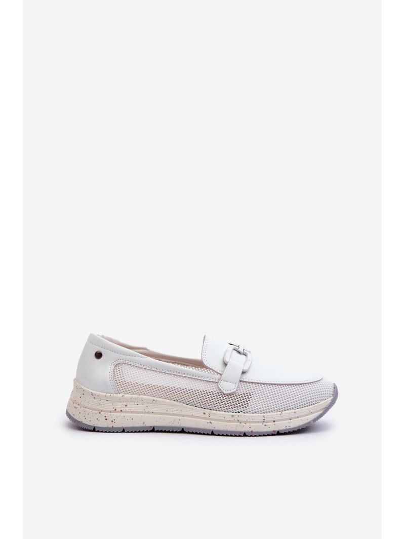 Women's Leather Moccasins D&A TW210 White