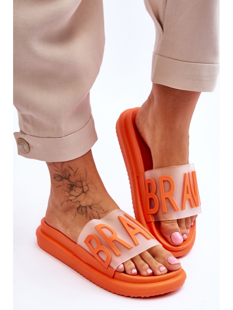 Moteriškos šlepetės su platforma Orange Brave