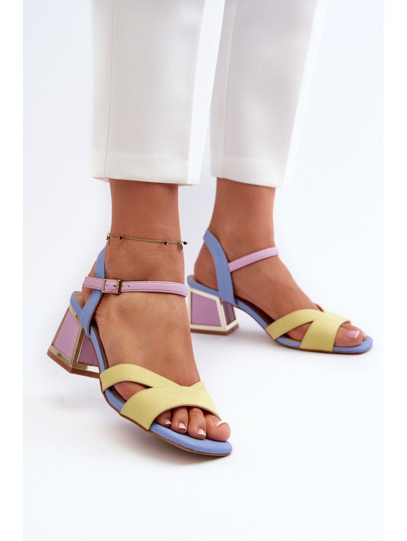 Pastel Women's Sandals with Heels D&A CR482 Yellow