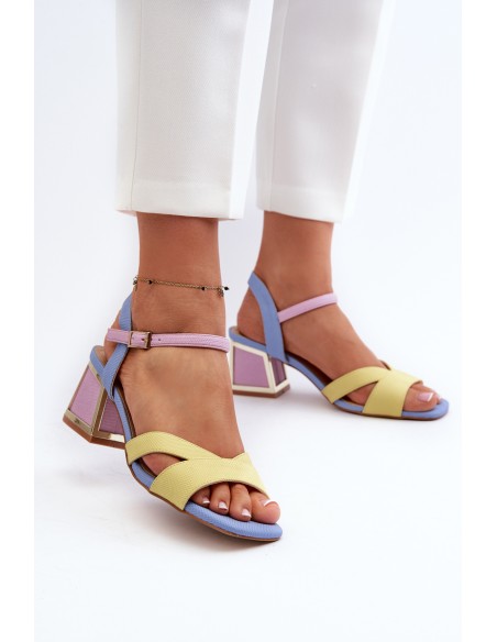 Pastel Women's Sandals with Heels D&A CR482 Yellow