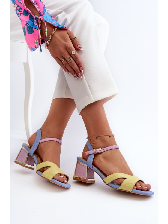 Pastel Women's Sandals with Heels D&A CR482 Yellow 2