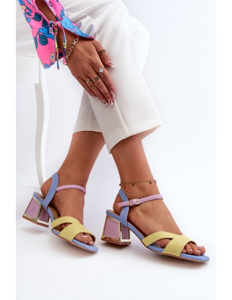 Pastel Women's Sandals with Heels D&A CR482 Yellow
