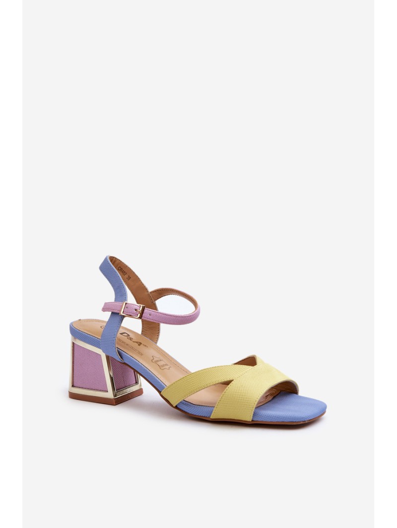 Pastel Women's Sandals with Heels D&A CR482 Yellow