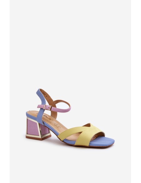 Pastel Women's Sandals with Heels D&A CR482 Yellow