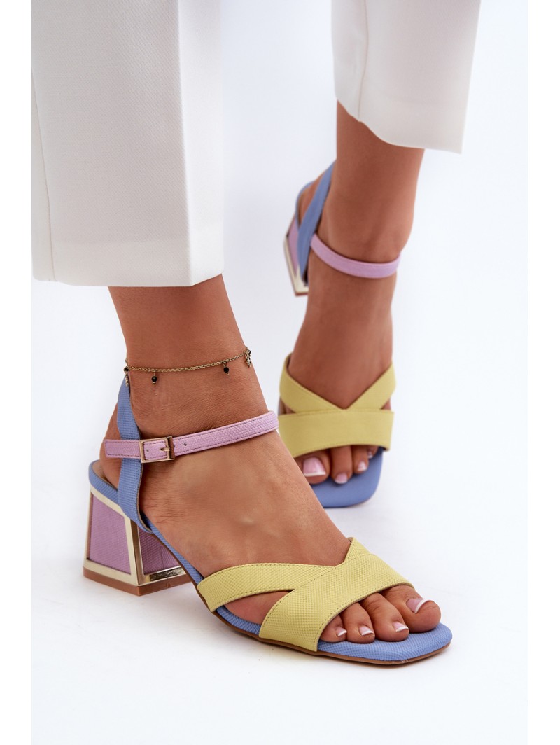 Pastel Women's Sandals with Heels D&A CR482 Yellow