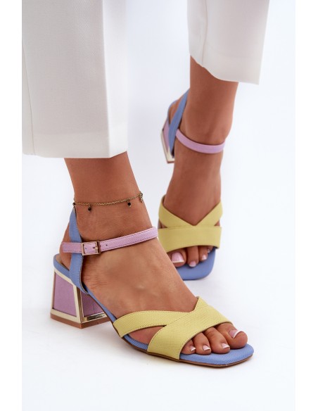 Pastel Women's Sandals with Heels D&A CR482 Yellow