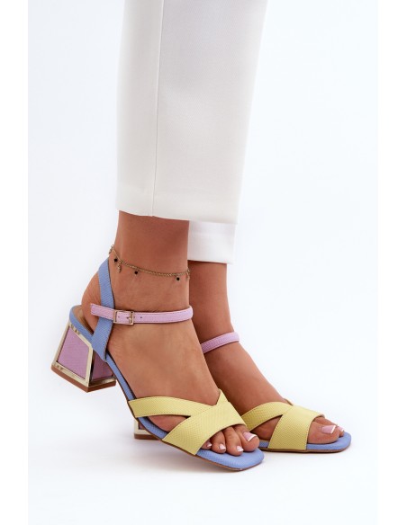 Pastel Women's Sandals with Heels D&A CR482 Yellow