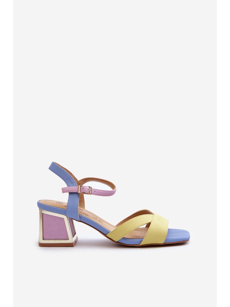 Pastel Women's Sandals with Heels D&A CR482 Yellow