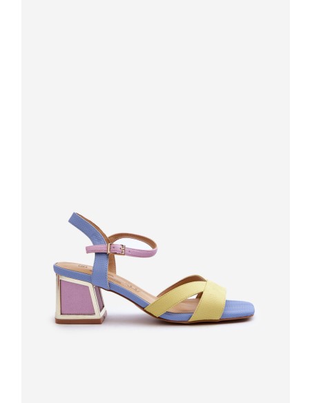 Pastel Women's Sandals with Heels D&A CR482 Yellow