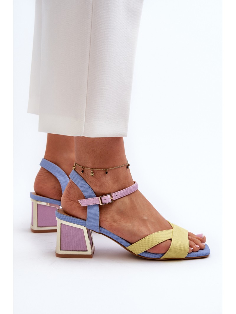 Pastel Women's Sandals with Heels D&A CR482 Yellow