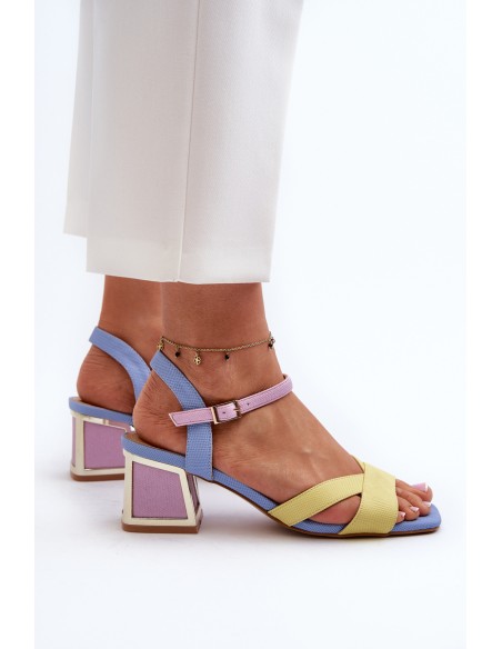 Pastel Women's Sandals with Heels D&A CR482 Yellow