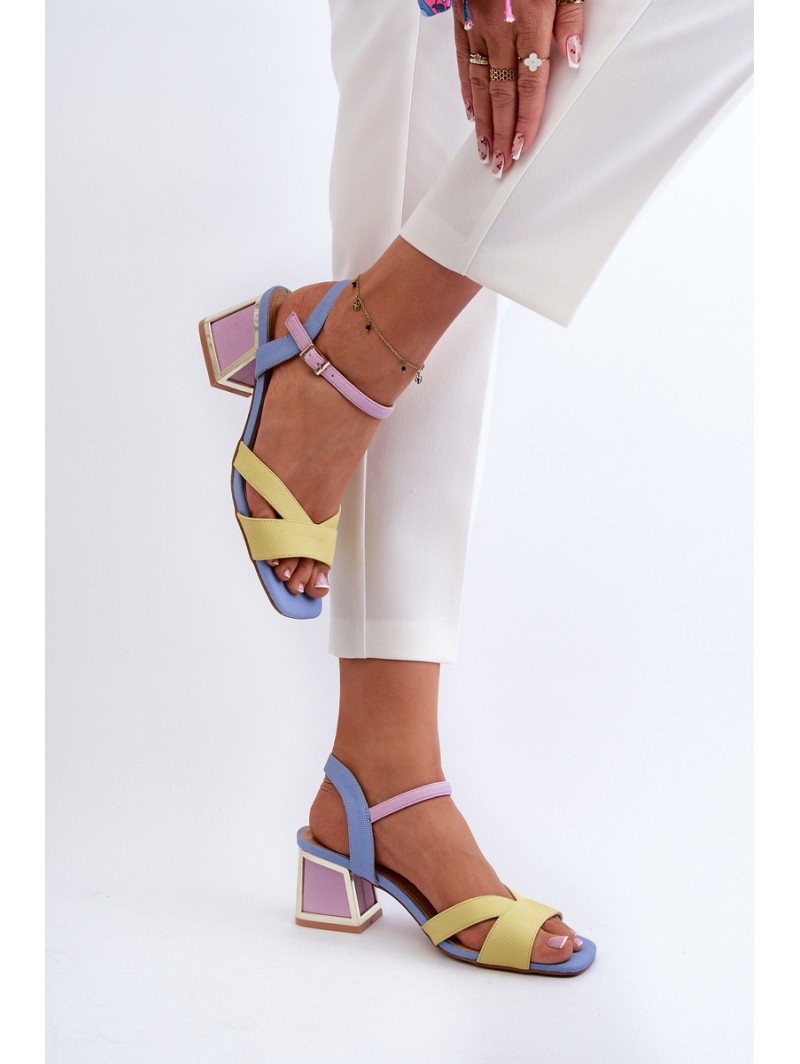 Pastel Women's Sandals with Heels D&A CR482 Yellow