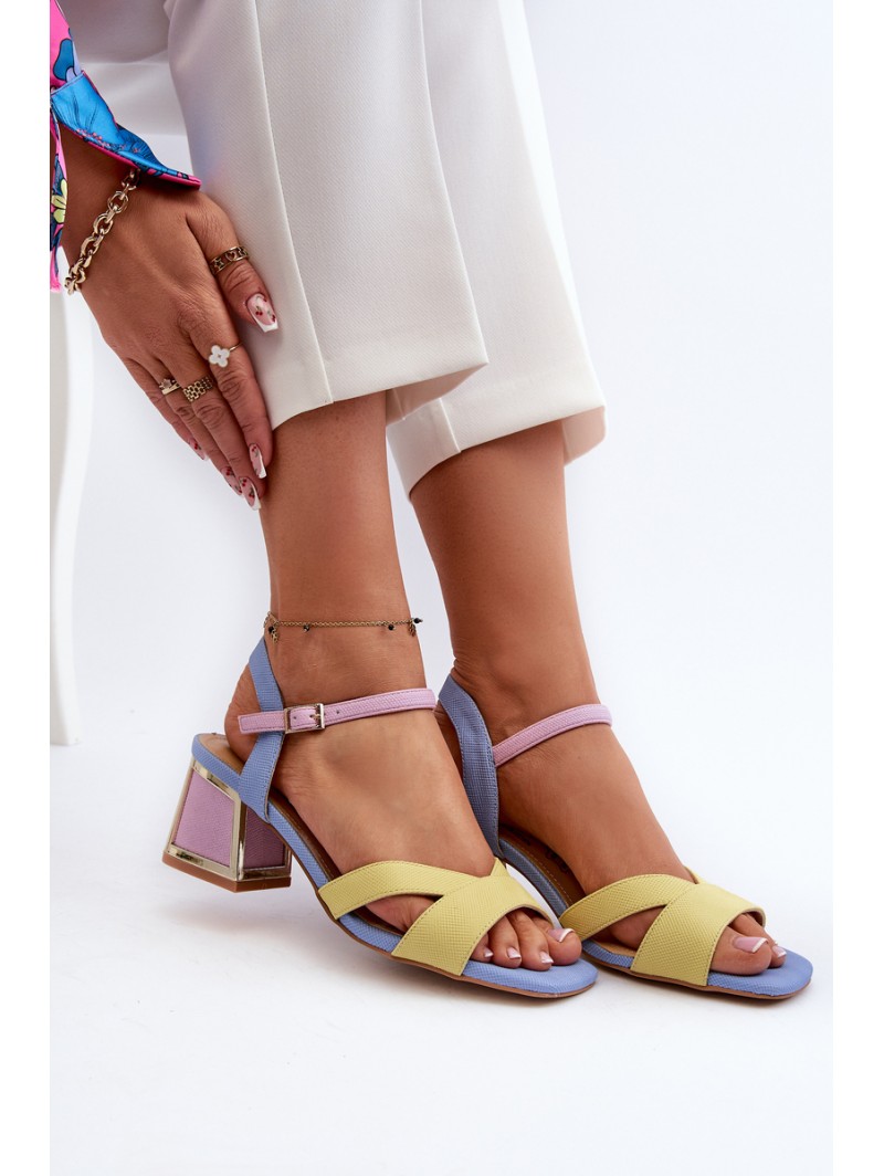 Pastel Women's Sandals with Heels D&A CR482 Yellow