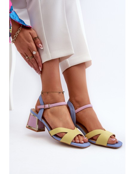 Pastel Women's Sandals with Heels D&A CR482 Yellow
