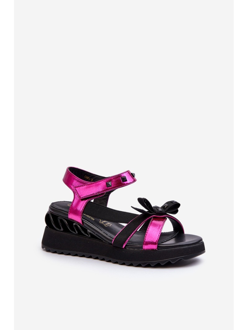 Women's Sandals with Bow D&A CR956 Fuchsia