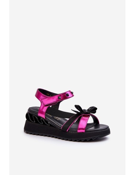 Women's Sandals with Bow D&A CR956 Fuchsia
