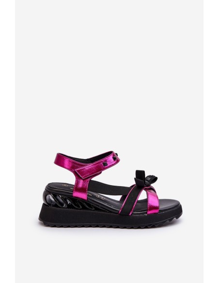 Women's Sandals with Bow D&A CR956 Fuchsia