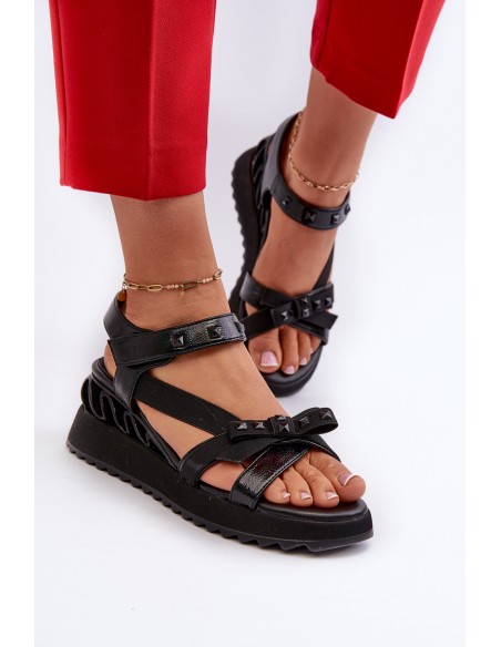 Women's Sandals with Bow D&A CR956 Black