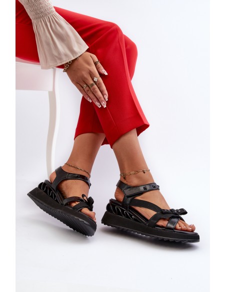 Women's Sandals with Bow D&A CR956 Black