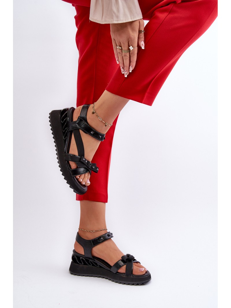 Women's Sandals with Bow D&A CR956 Black