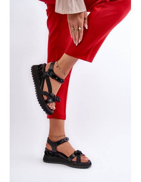 Women's Sandals with Bow D&A CR956 Black