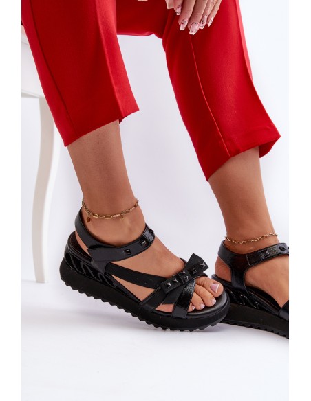 Women's Sandals with Bow D&A CR956 Black