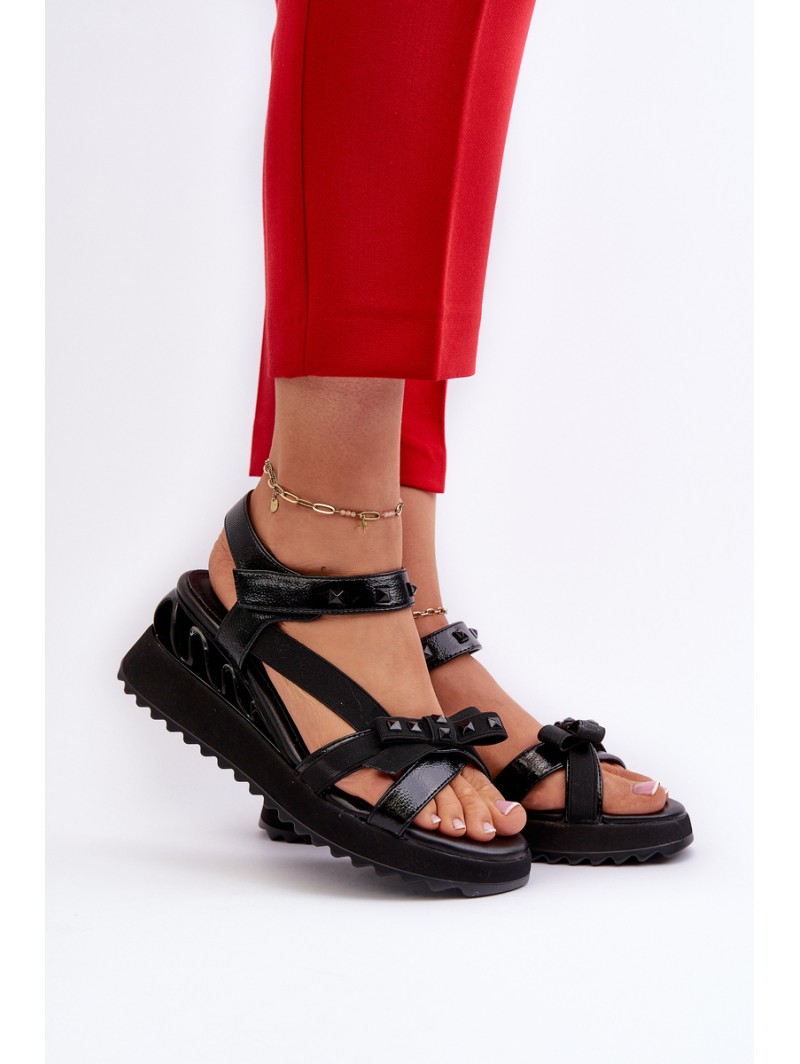 Women's Sandals with Bow D&A CR956 Black
