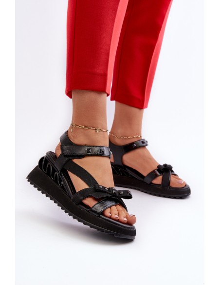 Women's Sandals with Bow D&A CR956 Black