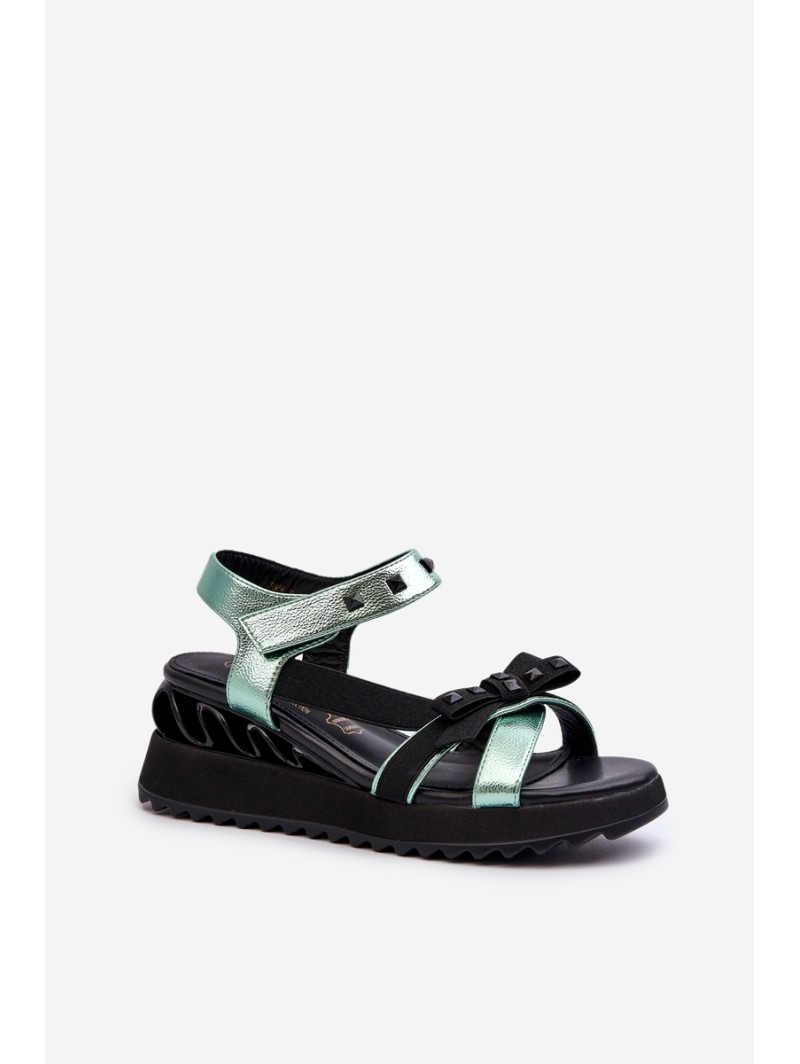 Women's Sandals With Bow D&A CR956 Green