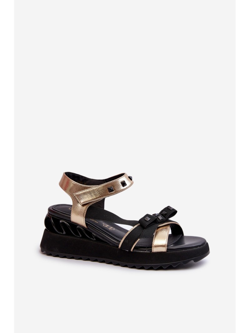 Women's Sandals With Bow D&A CR956 Gold