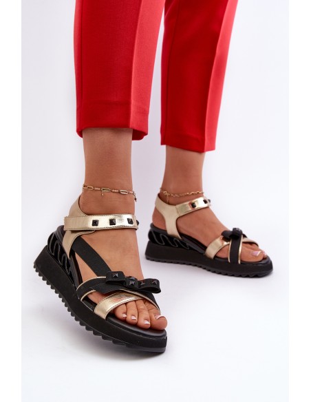 Women's Sandals With Bow D&A CR956 Gold