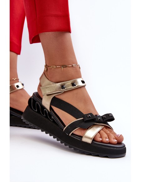 Women's Sandals With Bow D&A CR956 Gold
